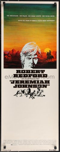 1w0696 JEREMIAH JOHNSON insert 1972 CoConis artwork of Robert Redford, directed by Sydney Pollack!
