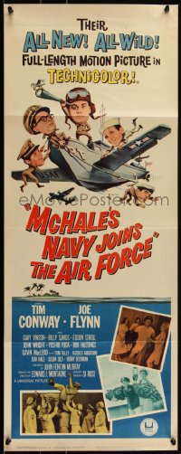 1w0701 McHALE'S NAVY JOINS THE AIR FORCE insert 1965 great art of Tim Conway in wacky flying ship!
