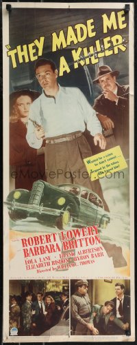 1w0714 THEY MADE ME A KILLER insert 1946 Robert Lowery was framed for a crime he didn't commit!