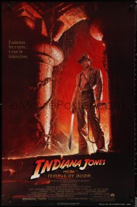 1w0962 INDIANA JONES & THE TEMPLE OF DOOM 1sh 1984 Harrison Ford, Kate Capshaw, Wolfe NSS style!
