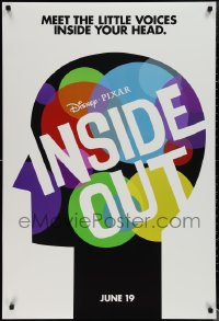 1w0963 INSIDE OUT advance DS 1sh 2015 Walt Disney, Pixar, the voices inside your head, profile art!