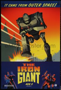 1w0968 IRON GIANT advance DS 1sh 1999 animated modern classic, cool cartoon robot artwork!