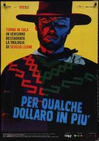 1w0347 FOR A FEW DOLLARS MORE Italian 1sh R2014 Leone, Papuzza cowboy western art of Eastwood!