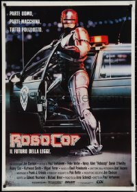 1w0353 ROBOCOP Italian 1sh 1988 Paul Verhoeven, full-length cyborg policeman Peter Weller by Mike Bryan!