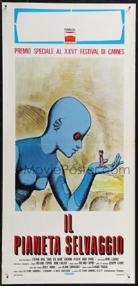 1w0439 FANTASTIC PLANET Italian locandina 1974 La Planete Sauvage, wild sci-fi cartoon art, Cannes!