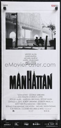 1w0453 MANHATTAN Italian locandina R2017 classic image of Woody Allen & Diane Keaton by bridge!