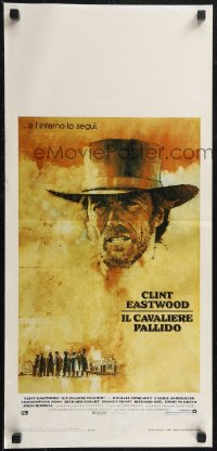1w0458 PALE RIDER Italian locandina 1985 art of cowboy Clint Eastwood by C. Michael Dudash!