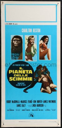 1w0459 PLANET OF THE APES Italian locandina R1970s Charlton Heston, classic sci-fi, different!