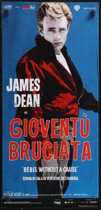 1w0462 REBEL WITHOUT A CAUSE Italian locandina R2014 Nicholas Ray, image of bad boy James Dean!