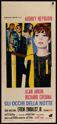 1w0469 WAIT UNTIL DARK Italian locandina 1968 art of Arkin, blind Audrey Hepburn & top cast!