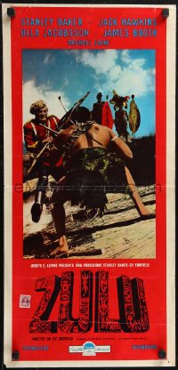 1w0472 ZULU Italian locandina 1964 great image of Michael Caine battling native!