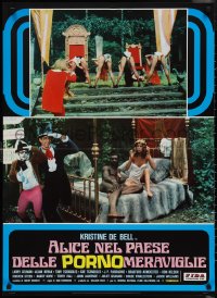 1w0475 ALICE IN WONDERLAND Italian 27x37 pbusta 1978 Playboy cover girl Kristine De Bell!