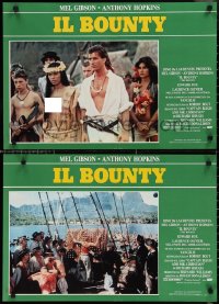 1w0498 BOUNTY set of 8 Italian 18x26 pbustas 1984 Mel Gibson, Anthony Hopkins, Liam Neeson, Mutiny!