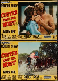 1w0508 CUSTER OF THE WEST set of 7 Cinerama Italian 19x27 pbustas 1968 Robert Shaw vs Indians!