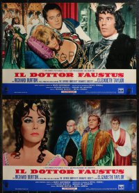 1w0495 DOCTOR FAUSTUS set of 9 Italian 18x27 pbustas 1968 Elizabeth Taylor & director & star Richard Burton!