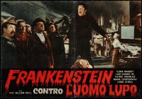 1w0524 FRANKENSTEIN MEETS THE WOLF MAN Italian 19x27 pbusta R1960s Lugosi as the creature!