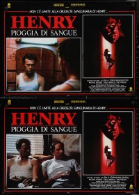 1w0511 HENRY: PORTRAIT OF A SERIAL KILLER set of 6 Italian 19x26 pbustas 1992 Michael Rooker!