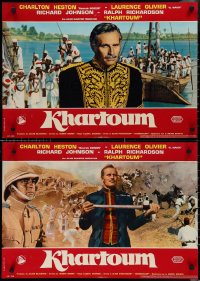 1w0490 KHARTOUM set of 10 Italian 18x27 pbustas 1966 Charlton Heston & Laurence Olivier!