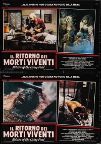 1w0504 RETURN OF THE LIVING DEAD set of 8 Italian 19x27 pbustas 1985 punk rock zombies ready to party