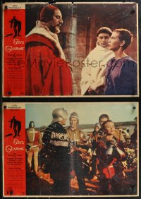 1w0523 SAINT JOAN set of 2 Italian 19x28 pbustas 1957 Jean Seberg as Joan of Arc, Widmark, Preminger!