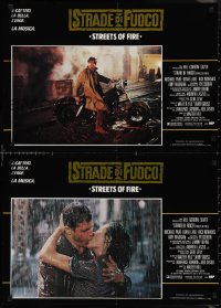 1w0507 STREETS OF FIRE set of 8 Italian 18x26 pbustas 1984 Michael Pare, directed by Walter Hill!