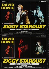 1w0521 ZIGGY STARDUST & THE SPIDERS FROM MARS set of 4 Italian 19x27 pbustas 1984 David Bowie, D. A. Pennebaker directed!