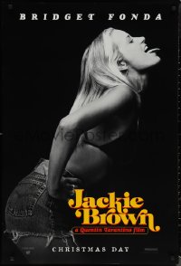 1w0974 JACKIE BROWN teaser 1sh 1997 Quentin Tarantino, profile portrait of sexy Bridget Fonda!