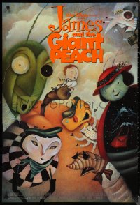 1w0977 JAMES & THE GIANT PEACH DS 1sh 1996 Walt Disney stop-motion fantasy cartoon, cool artwork!