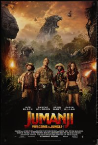 1w0987 JUMANJI: WELCOME TO THE JUNGLE int'l advance DS 1sh 2017 Johnson, Black, different image!