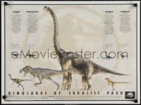1w0138 JURASSIC PARK 18x24 video poster 1993 Steven Spielberg, the dinosaurs, T-Rex, velociraptor!