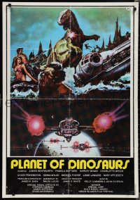 1w0098 PLANET OF DINOSAURS Lebanese 1978 X-Wings & Millennium Falcon art from Star Wars by Aller!