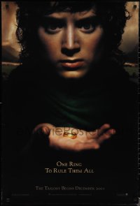 1w1025 LORD OF THE RINGS: THE FELLOWSHIP OF THE RING teaser DS 1sh 2001 J.R.R. Tolkien, one ring!