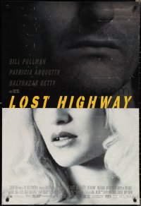 1w1028 LOST HIGHWAY 1sh 1997 David Lynch, split image of Bill Pullman & Patricia Arquette!