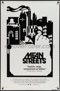 1w1055 MEAN STREETS 1sh 1973 Scorsese, Robert De Niro, Keitel, alternate black & white artwork!