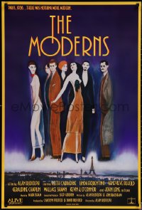 1w1062 MODERNS 1sh 1988 Alan Rudolph, cool artwork of trendy 1920's people by star Keith Carradine!