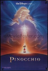 1w1097 PINOCCHIO advance DS 1sh R1992 Disney classic cartoon about wooden boy who wants to be real!