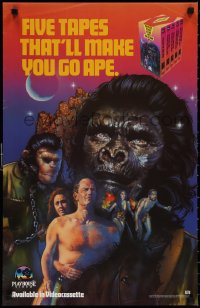 1w0139 PLANET OF THE APES COLLECTION 18x28 video poster 1985 completely different ape art!