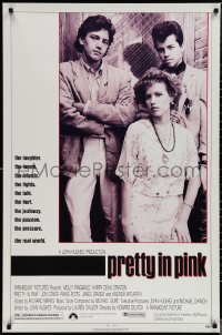 1w1104 PRETTY IN PINK 1sh 1986 great portrait of Molly Ringwald, Andrew McCarthy & Jon Cryer!