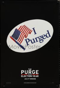 1w1111 PURGE ELECTION YEAR teaser DS 1sh 2016 'I Voted' parody sticker design, knife and U.S. flag!