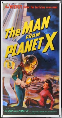 1w0003 MAN FROM PLANET X 41x79 REPRO poster 2010s cool art of the alien & Field from three-sheet!