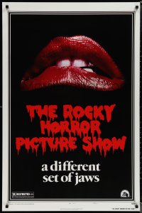 1w1142 ROCKY HORROR PICTURE SHOW 1sh R1980s classic lips, a different set of jaws!