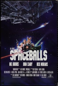1w1165 SPACEBALLS 1sh 1987 Mel Brooks sci-fi Star Wars spoof, John Candy, Pullman!