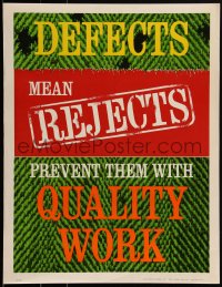 1w0146 DEFECTS MEAN REJECTS 17x22 motivational poster 1960s Elliott Service Company!