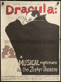 1w0091 DRACULA: A MUSICAL NIGHTMARE 18x24 stage poster 1978 Joe Spano in title role, Freeman art!