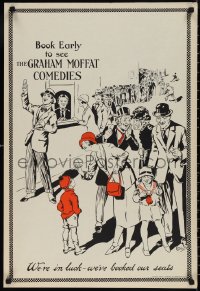 1w0092 GRAHAM MOFFAT COMEDIES 21x31 English stage poster 1910s artwork of theater line by Willis!