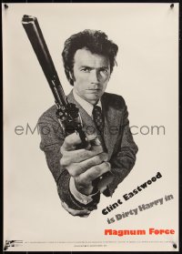 1w0243 MAGNUM FORCE 20x28 special poster 1973 Clint Eastwood is Dirty Harry w/ huge gun by Halsman!