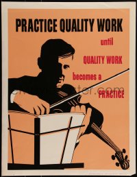 1w0151 PRACTICE QUALITY WORK 17x22 motivational poster 1950s Elliott Service Company!