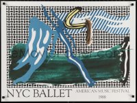 1w0087 ROY LICHTENSTEIN 25x34 special music festival poster 1988 NYC Ballet, great pop art!