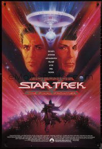 1w1175 STAR TREK V advance 1sh 1989 The Final Frontier, art of William Shatner & Nimoy by Bob Peak!