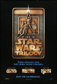 1w1179 STAR WARS TRILOGY 1sh 1997 George Lucas, Empire Strikes Back, Return of the Jedi!